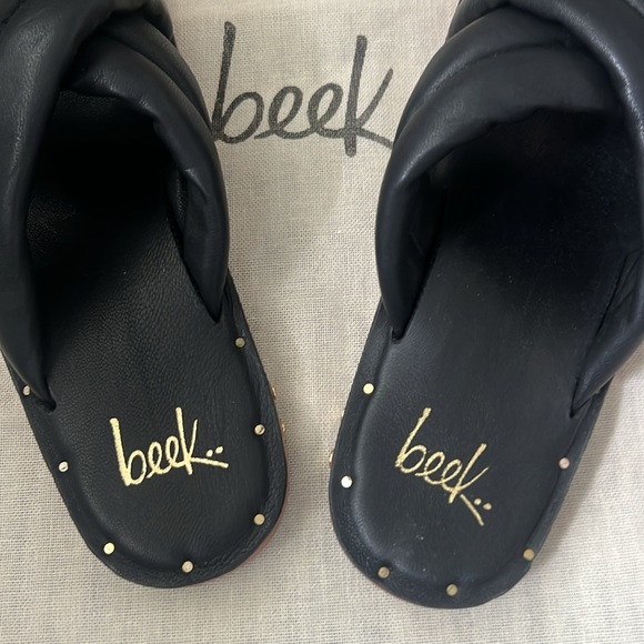 Beek Handmade Dovetail Leather Sandal Black NWT Size 6 - Picture 7 of 13